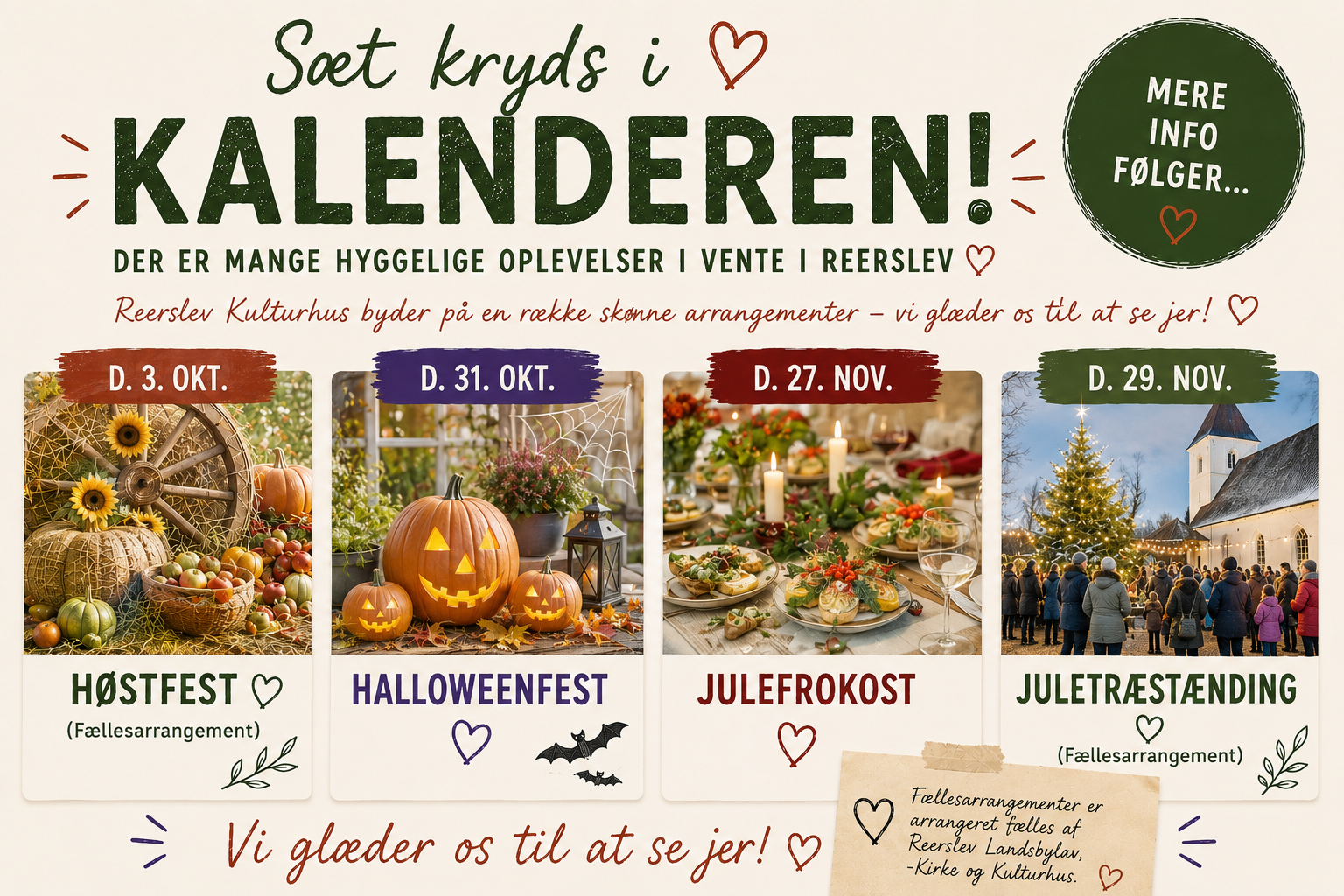 Efterårets oplevelser i Reerslev kulturhus
